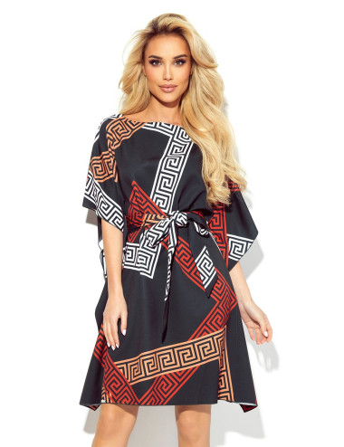 SOFIA Robe papillon avec lien à la taille - motif GREC 