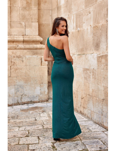 Esmeralda - robe longue ajustée asymétrique à paillettes 