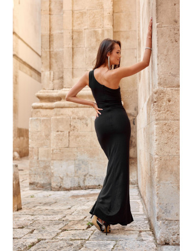 Esmeralda - robe longue ajustée asymétrique à paillettes 