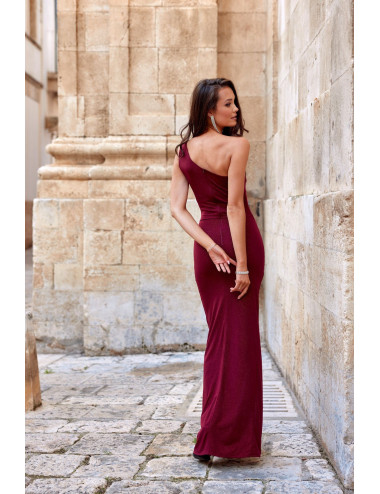 Esmeralda - robe longue ajustée asymétrique à paillettes 