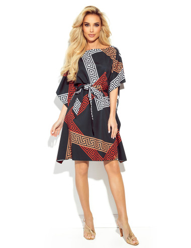 SOFIA Robe papillon avec lien à la taille - motif GREC 