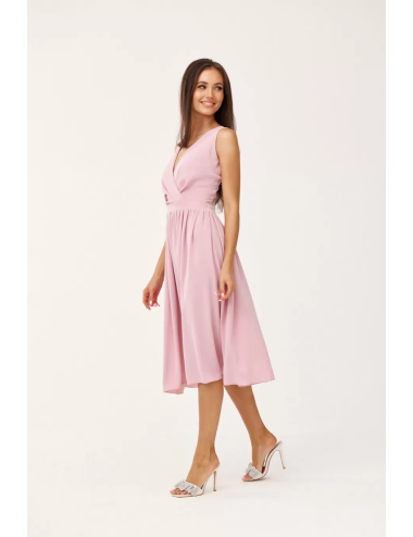 Lily - robe midi à décolleté enveloppe et larges bretelles 