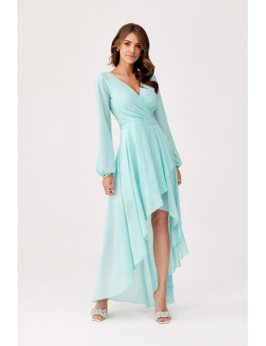 Romee - robe asymétrique à manches longues 