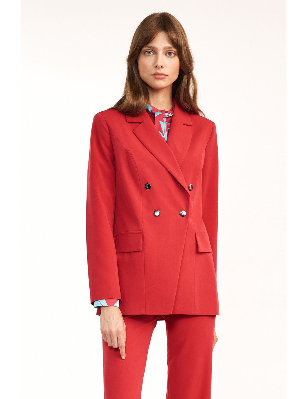 Veste rouge à double boutonnage 