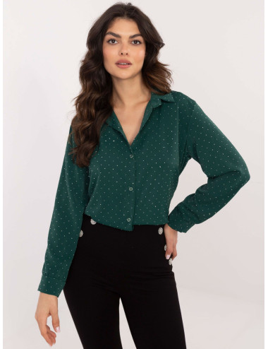 Chemise élégante vert foncé...