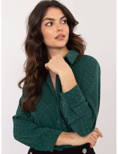 Chemise élégante vert foncé...