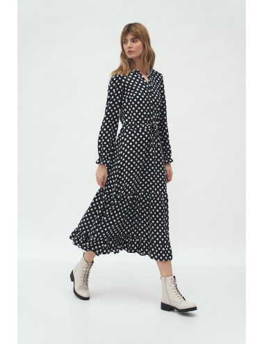 Robe longue à pois 