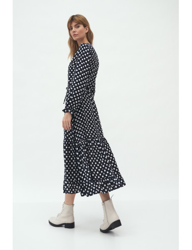 Robe longue à pois 