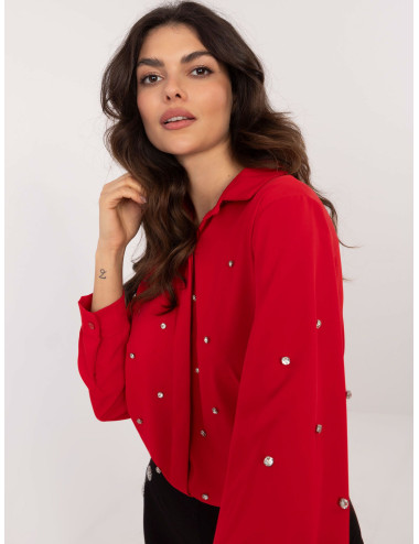 Chemise formelle rouge avec...