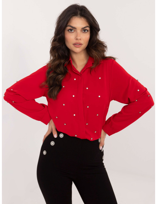 Chemise formelle rouge avec col