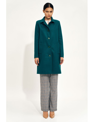 Manteau vert avec ajout de laine 