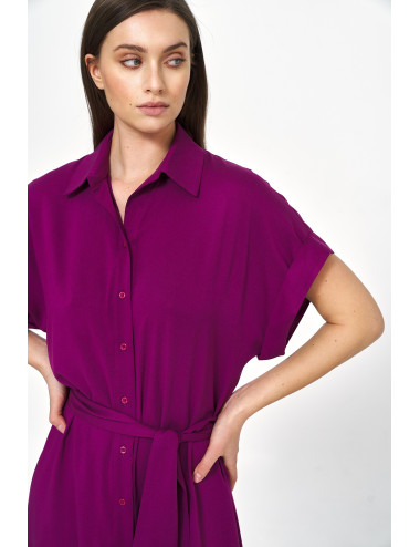 Robe midi en viscose violette 