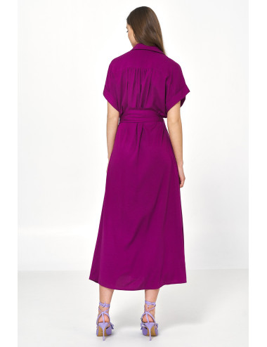 Robe midi en viscose violette 