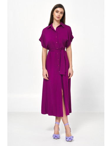 Robe midi en viscose violette 