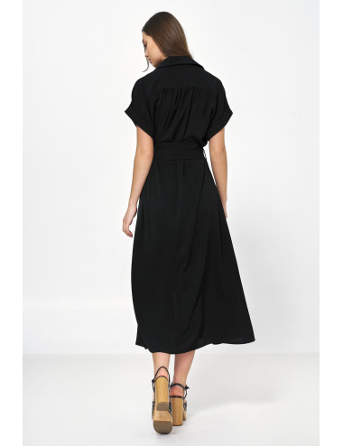 Robe midi en viscose noire 