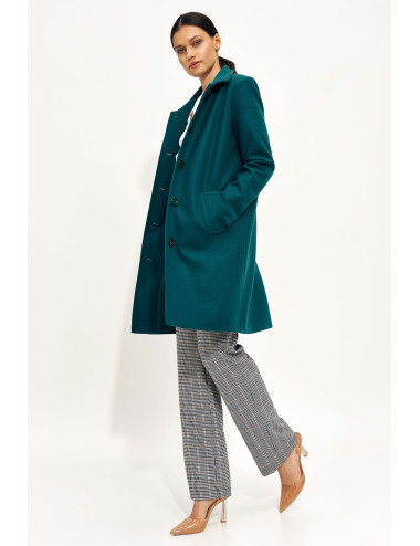 Manteau vert avec ajout de laine 