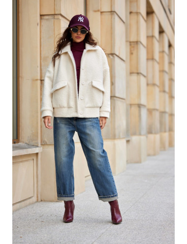 Ivon - oversize jacket of sheepskin type EKR 