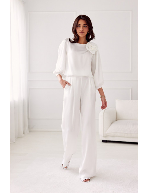 Elsa - long satin high-waist trousers EKR 