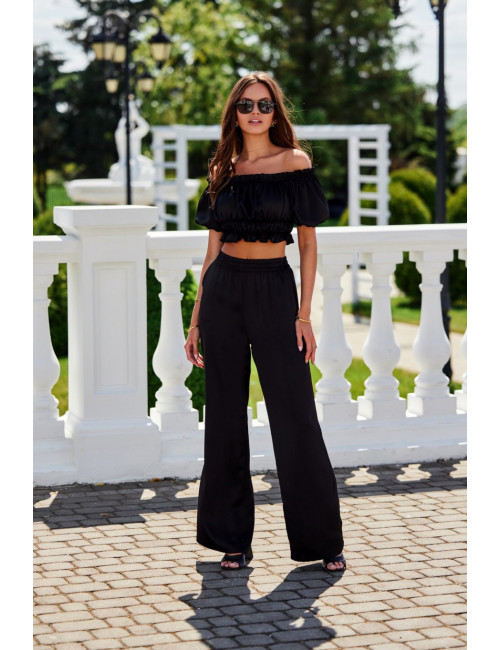 Tarifa - satin trousers with elastic waistband CZA 