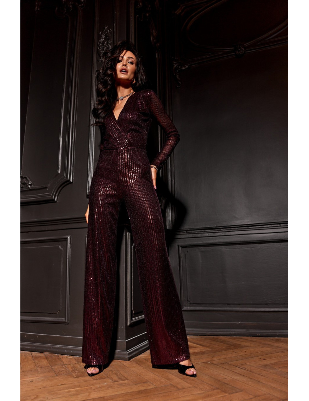 Asurio - women's sequin maxi jumpsuit BOR 