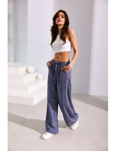 Lauren - loose fit trousers with a tied waist J02 