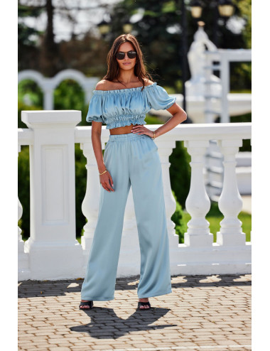 Tarifa - satin trousers with elastic waistband NIE 