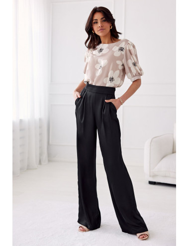 Elsa - long satin high-waist trousers CZA 