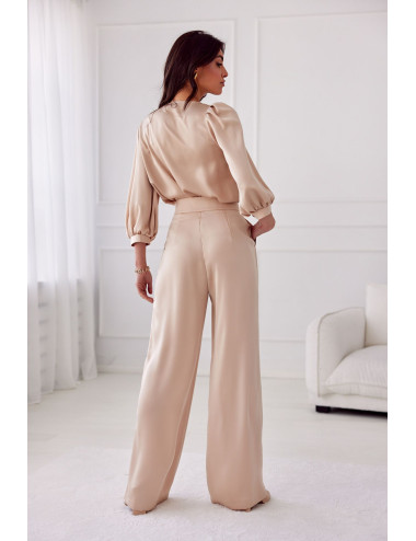 Elsa - long satin high-waist trousers BEZ 