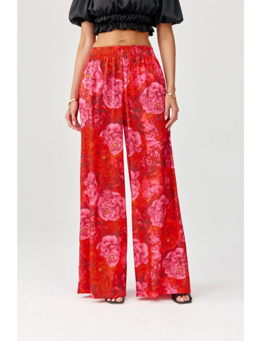 Capri - patterned trousers with wide legs  Y25 