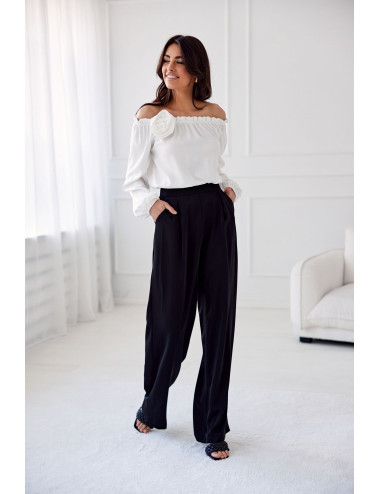 Alaya - long trousers with high waist and pockets CZA 