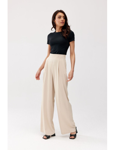 Alaya - long trousers with high waist and pockets BEZ 