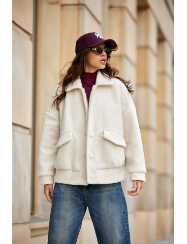 Ivon - oversize jacket of sheepskin type EKR 