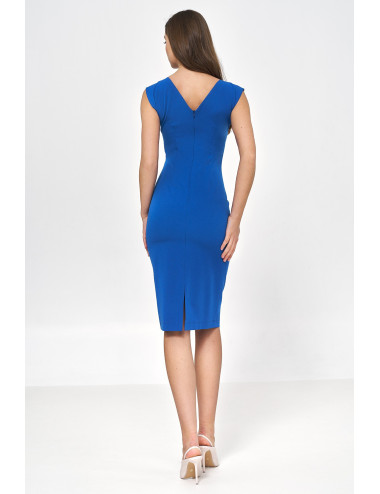 Robe bleu coupe crayon 