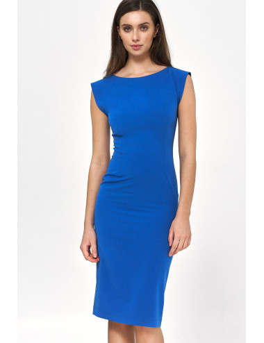 Robe bleu coupe crayon 