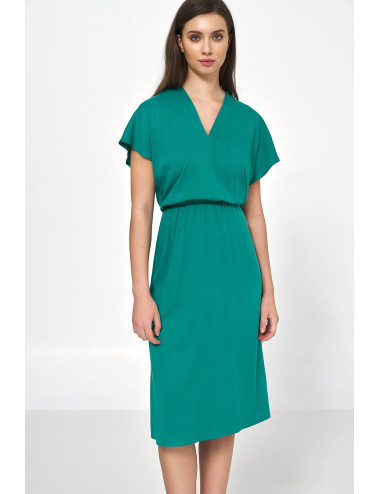 Robe kimono en viscose verte 