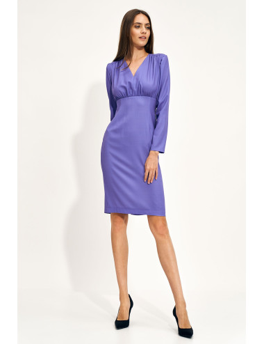 Robe violette ajustée à manches longues 