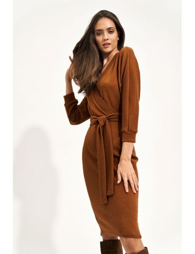 Robe portefeuille marron 