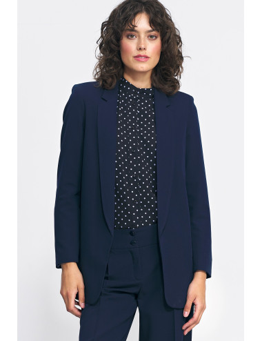 Veste bleu marine classique déboutonnée 