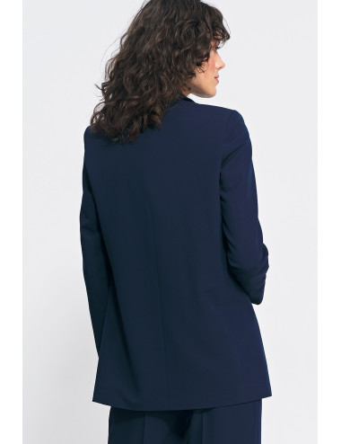 Veste bleu marine classique déboutonnée 