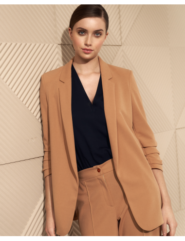 Veste caramel sans fermeture 