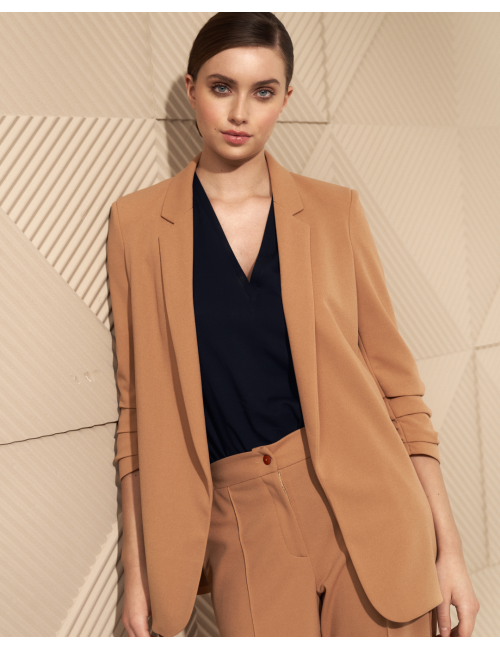 Veste caramel sans fermeture 