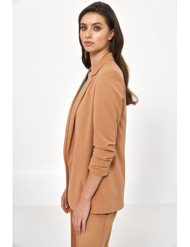 Veste caramel sans fermeture 