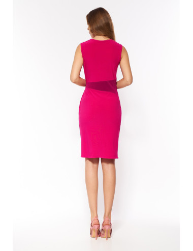 Robe portefeuille, cache coeur fuchsia 