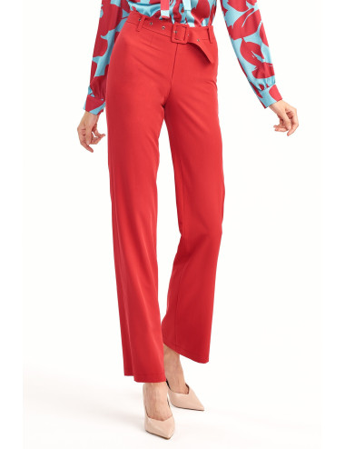 Pantalon rouge à jambes évasées 