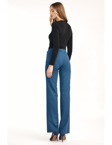 Pantalon bleu azur à jambes évasées 