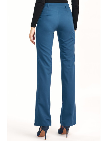 Pantalon bleu azur à jambes évasées 