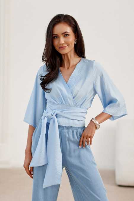 Flavia - Wrap blouse with loose sleeves BLE  