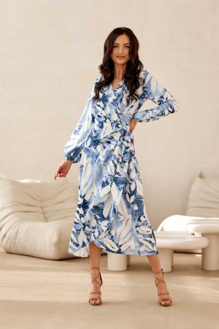 Camellia - pleated midi dress with tie at waist 06F  
