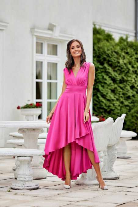 Jennifer - robe longue asymétrique à bretelles épaisses, satin  