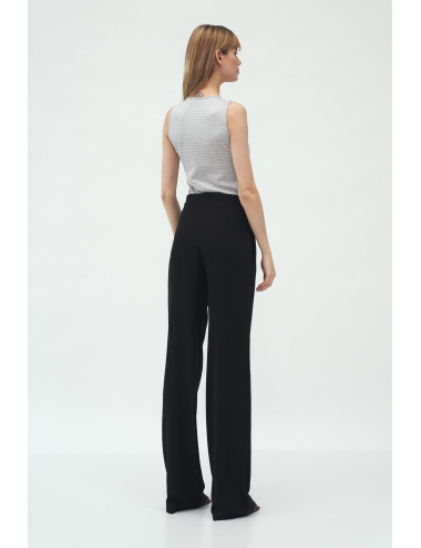 Pantalon noir à plis palazzo 